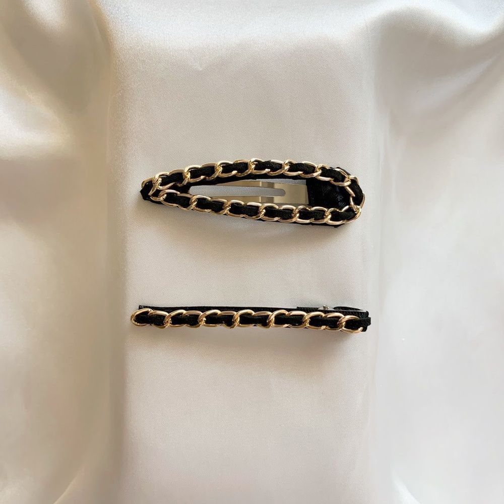 GABRIELLE - Chain Hair Clip Set - 2 pc